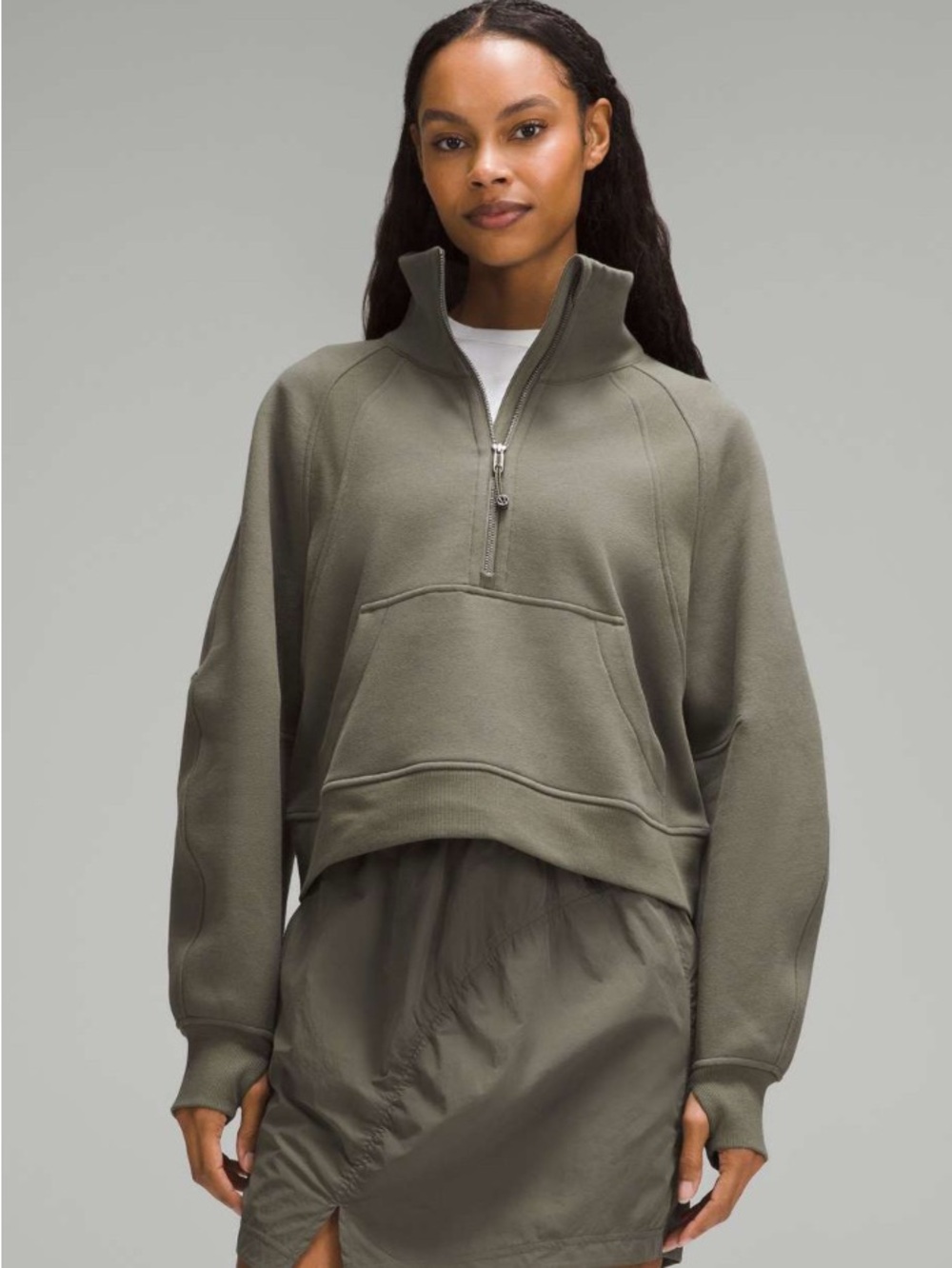 LULULEMON Scuba Oversized Half Zip Hoodie • Size XS/S • Army Green NWOT Sold Out